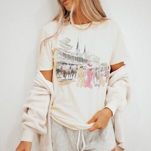Historic Gathering Graphic Tee Festive Crowd Scene Illustration